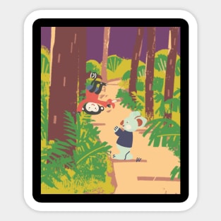 Koala and Monkey in the Woods Sticker